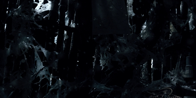 Wide shot frame from Stranger Things — standing, building