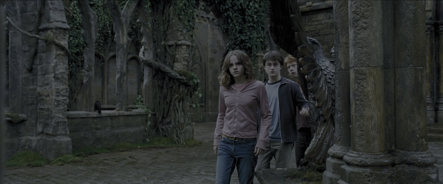 Wide shot frame from Harry Potter and the Prisoner of Azkaban — walking, bird, person