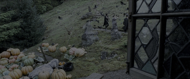 Wide shot frame from Harry Potter and the Prisoner of Azkaban — walking, person, window