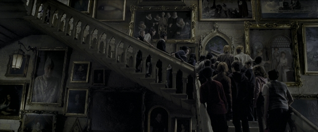 Wide shot frame from Harry Potter and the Prisoner of Azkaban — people, standing, group