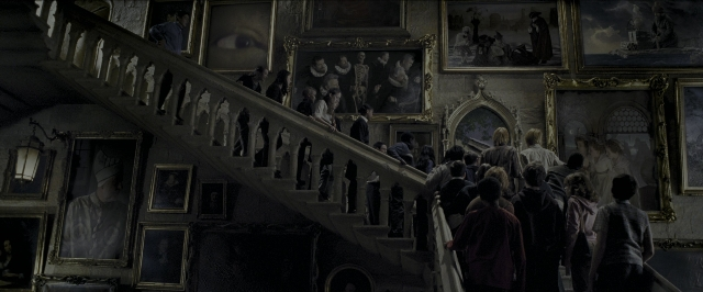 Wide shot frame from Harry Potter and the Prisoner of Azkaban — walking, room, person