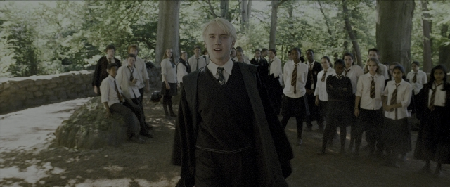 Wide shot frame from Harry Potter and the Prisoner of Azkaban — people, action, standing
