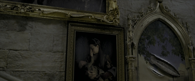 Wide shot frame from Harry Potter and the Prisoner of Azkaban — human face, window, picture frame