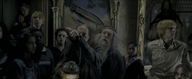 Wide shot frame from Harry Potter and the Prisoner of Azkaban — standing, room, mirror