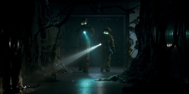 Wide shot frame from Stranger Things — walking, person