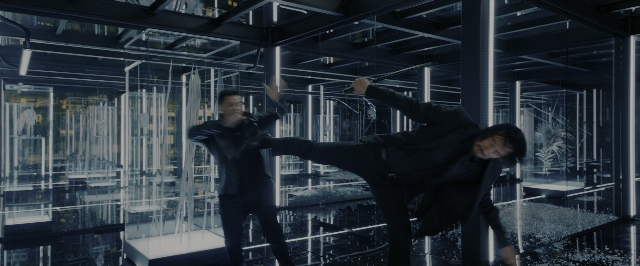 Wide shot frame from John Wick: Chapter 3 - Parabellum — standing, room, glass