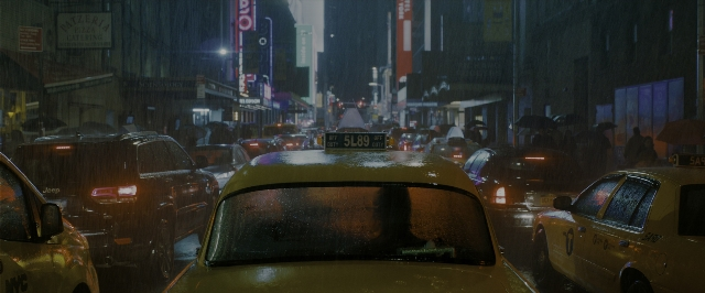 Wide shot frame from John Wick: Chapter 3 - Parabellum — walking, street, car