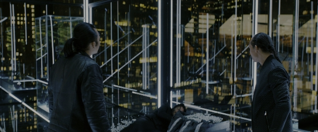 Wide shot frame from John Wick: Chapter 3 - Parabellum — standing, dialogue, night
