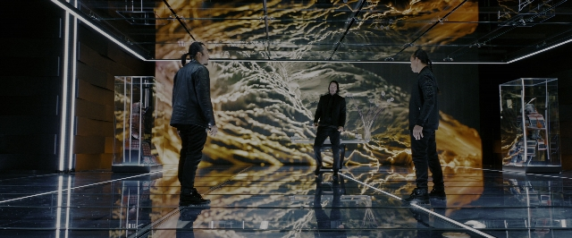 Wide shot frame from John Wick: Chapter 3 - Parabellum — standing, room, dialogue