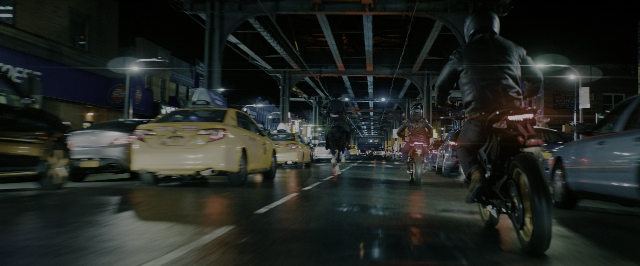 Wide shot frame from John Wick: Chapter 3 - Parabellum — street, car, night
