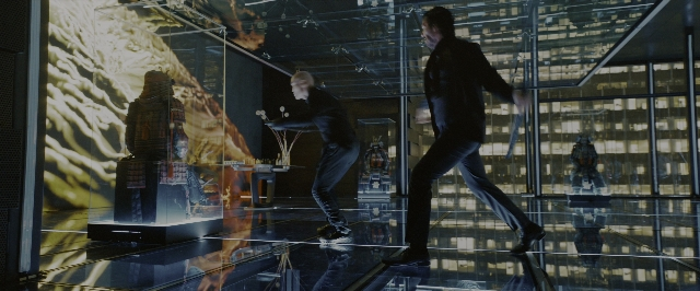 Wide shot frame from John Wick: Chapter 3 - Parabellum — walking, room, suit