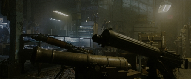 Wide shot frame from John Wick: Chapter 3 - Parabellum — room, cannon, person