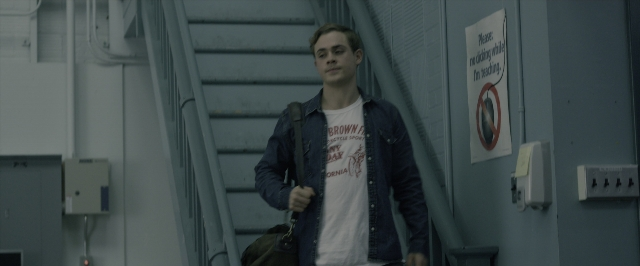 Wide shot frame from Power Rangers — walking, shirt, jacket