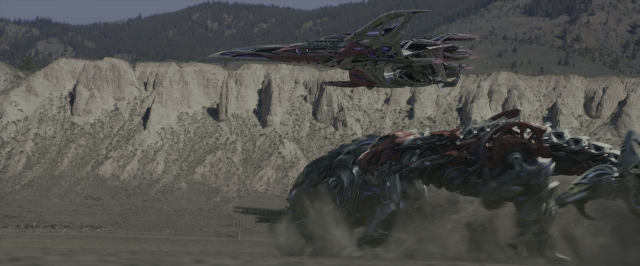 Wide shot frame from Power Rangers — car, boat