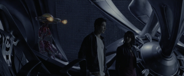 Medium shot frame from Power Rangers — standing, room, boat