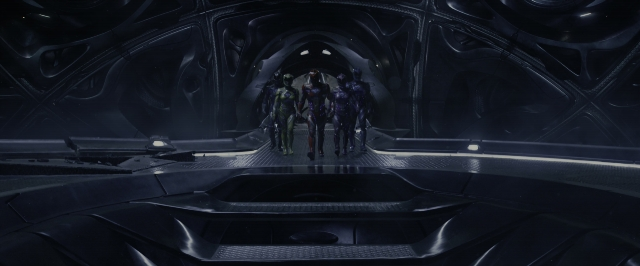 Wide shot frame from Power Rangers — standing, walking, person
