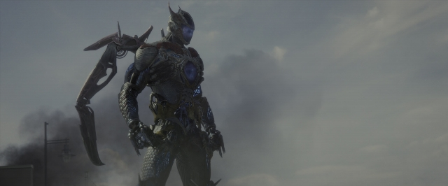 Frame from Power Rangers — standing, suit, person