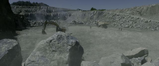 Wide shot frame from Power Rangers — bird, land vehicle