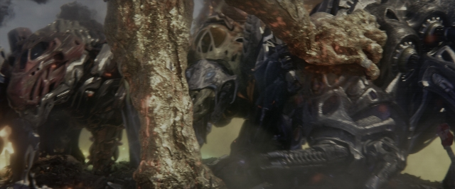 Wide shot frame from Power Rangers — standing, smoke, person