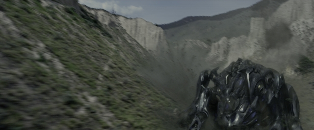 Frame from Power Rangers — walking, smoke, land vehicle