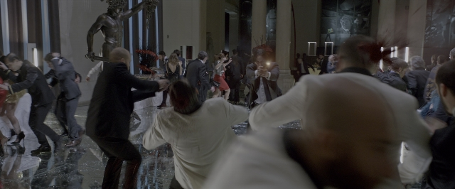 Wide shot frame from John Wick: Chapter Two — room, person, human face