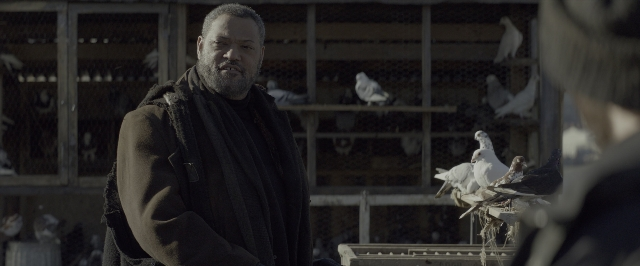 Wide shot frame from John Wick: Chapter Two — standing, coat, beard