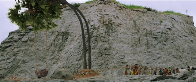 Wide shot frame from Bãhubali 2: The Conclusion — people, action, group
