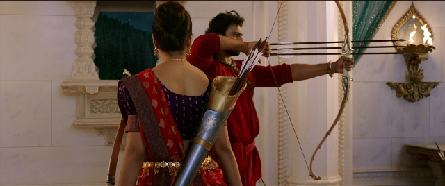 Wide shot frame from Bãhubali 2: The Conclusion — standing, person, human face