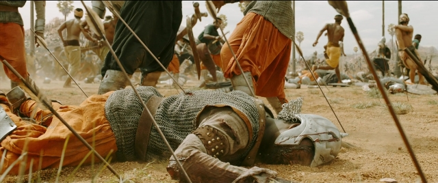 Wide shot frame from Bãhubali 2: The Conclusion — people, action, show
