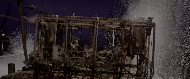Wide shot frame from Spider-Man 2 — water, fountain