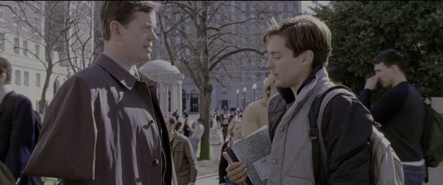 Wide shot frame from Spider-Man 2 — standing, walking, dialogue