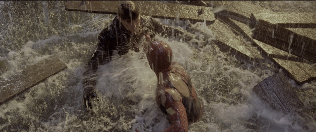 Wide shot frame from Spider-Man 2 — standing, animal, suit