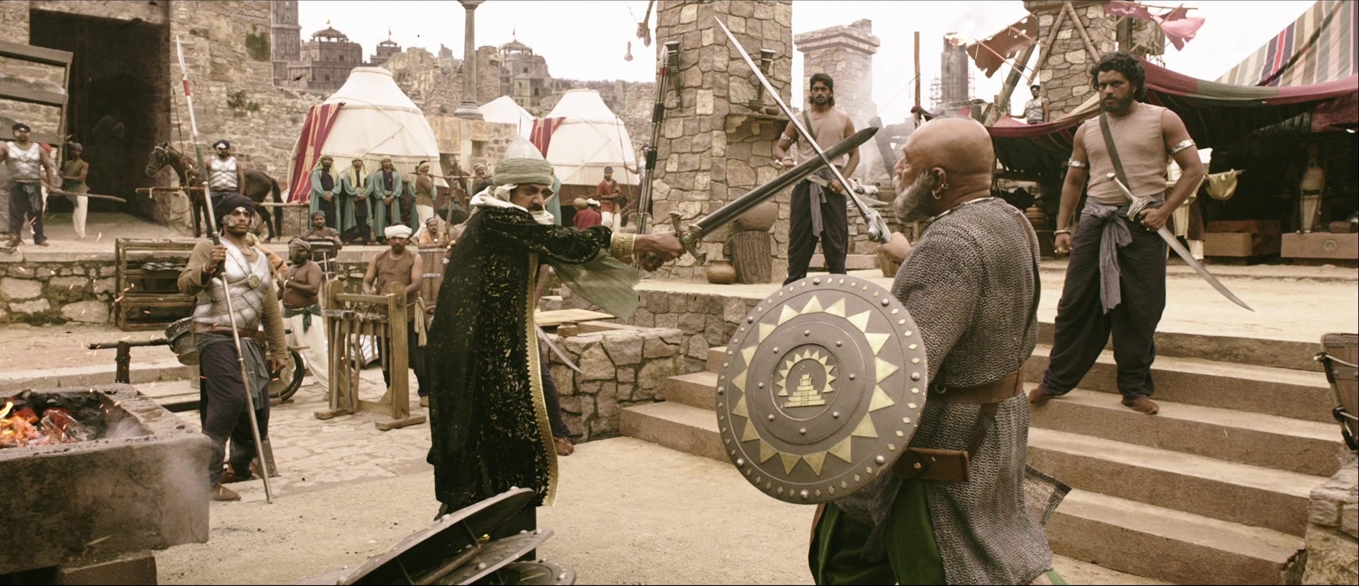 Bãhubali: The Beginning (2015), wide, 2.32:1 — film still