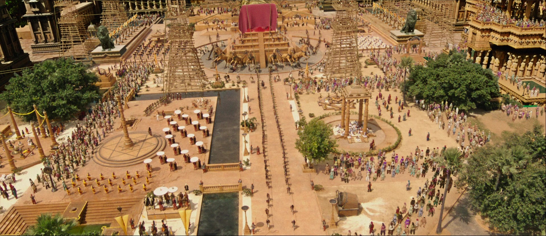 Bãhubali: The Beginning (2015), wide, 2.32:1 — film still