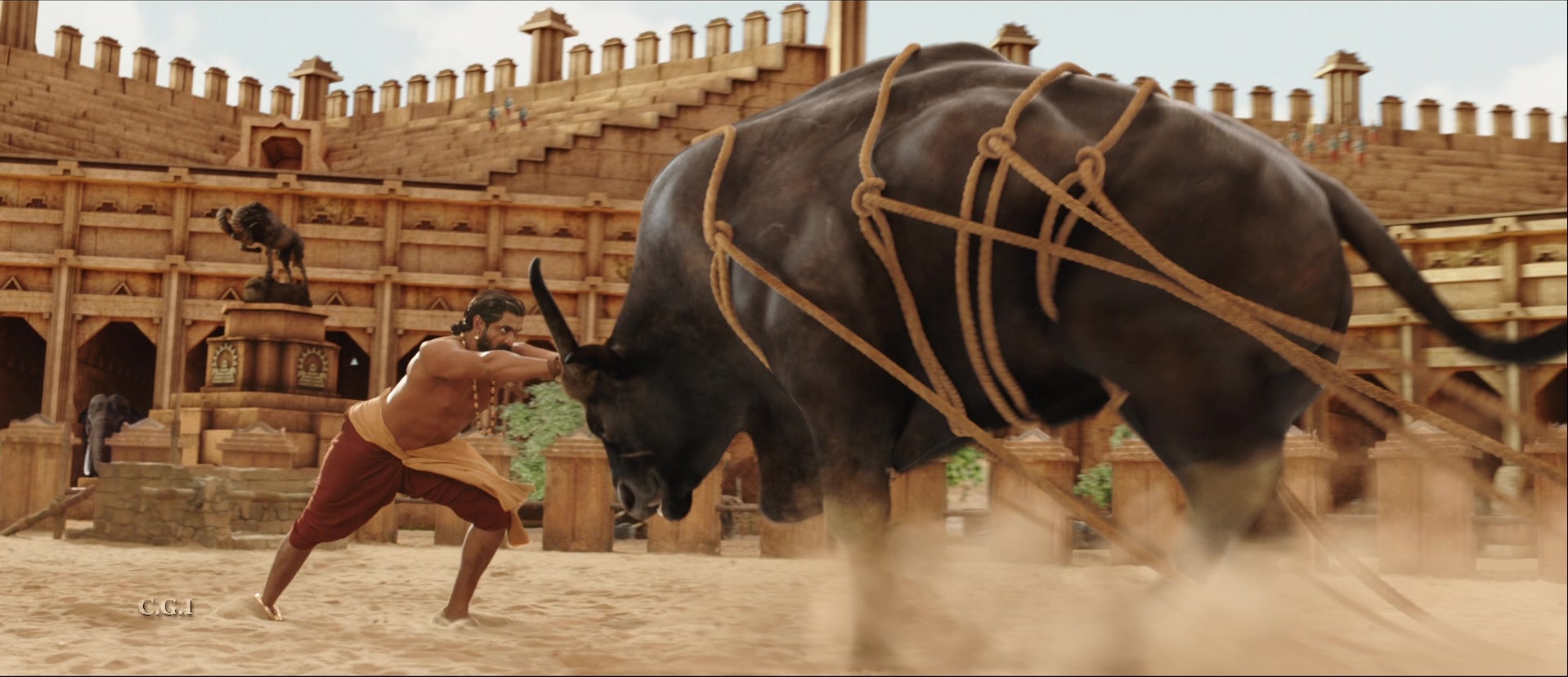 Bãhubali: The Beginning (2015), wide, 2.32:1 — film still