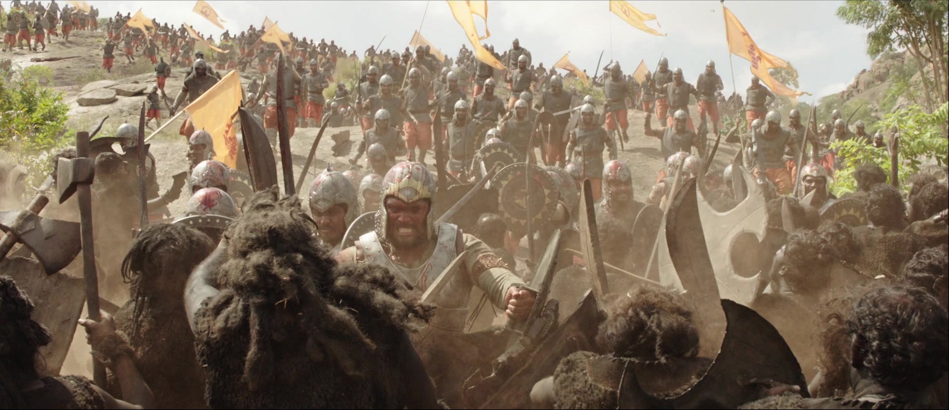 Bãhubali: The Beginning (2015), wide, 2.31:1 — film still