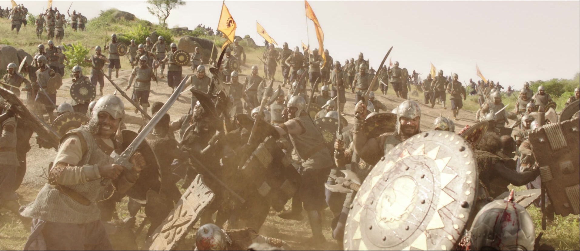 Bãhubali: The Beginning (2015), wide, 2.31:1 — film still