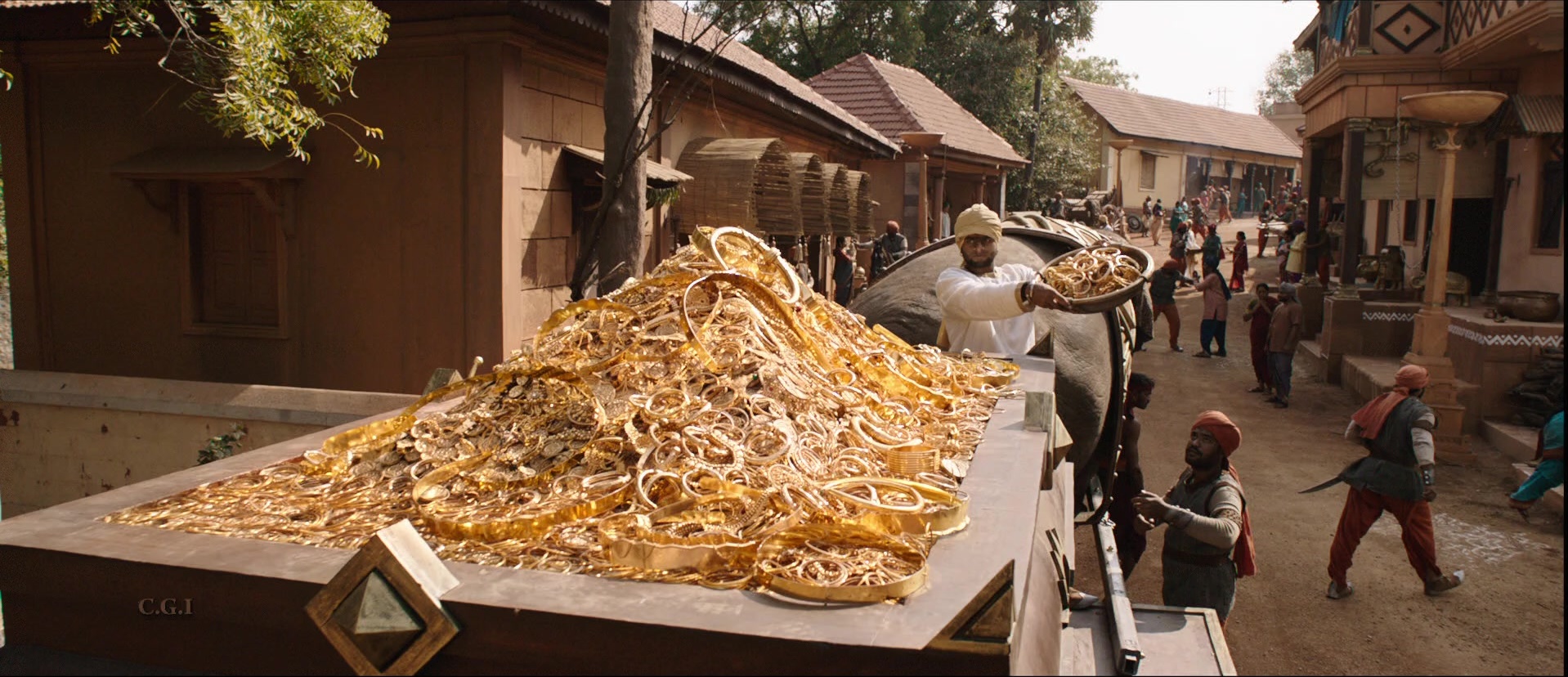 Bãhubali: The Beginning (2015), wide, 2.32:1 — film still