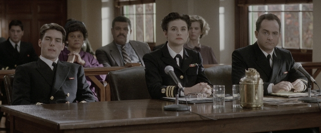 Wide shot frame from A Few Good Men — sitting, room, table