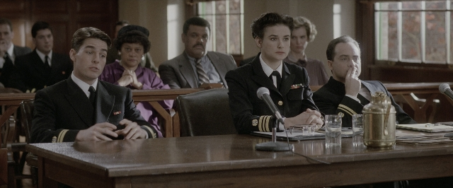 Wide shot frame from A Few Good Men — sitting, room, table