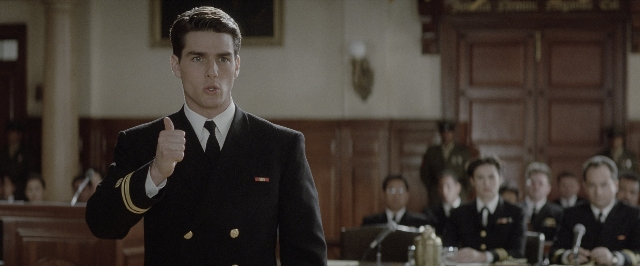 Wide shot frame from A Few Good Men — sitting, standing, room