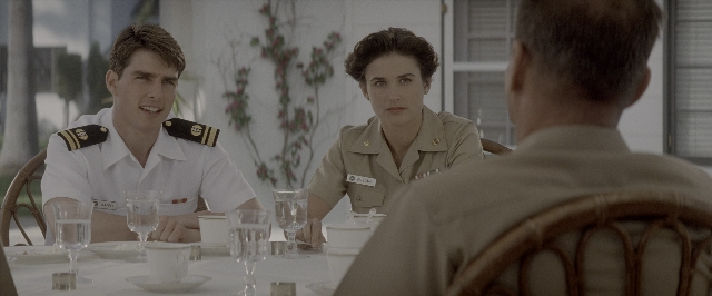 Wide shot frame from A Few Good Men — sitting, table, dialogue
