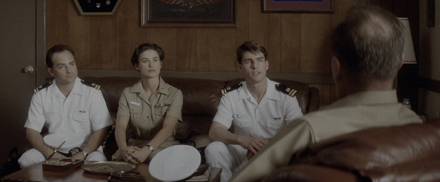 Wide shot frame from A Few Good Men — sitting, room, table