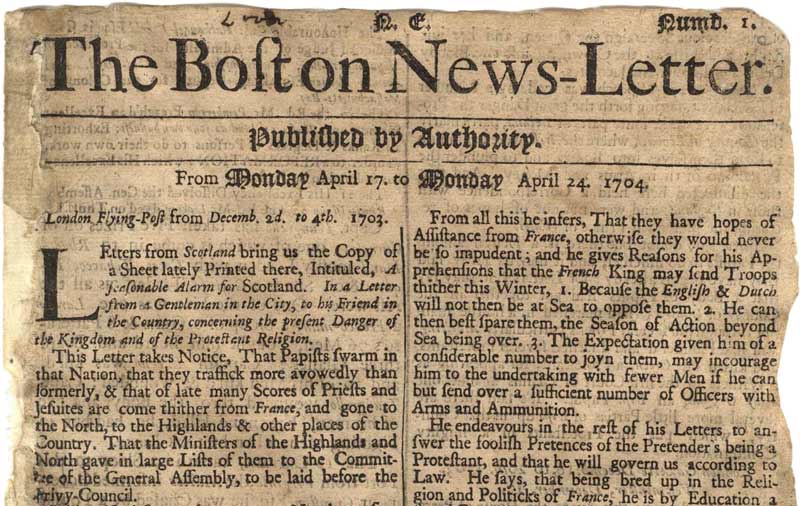 Boston-Newsletter-first-american-newspaper