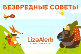 Безвредные советы от поискового отряда «ЛизаАлерт».