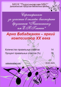 Вечер музыки Арно Бабаджаняна