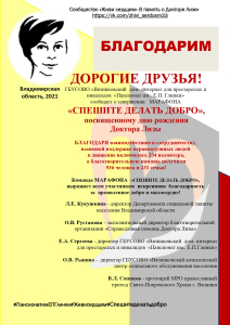 Итоги благотворительного марафона «Спешите делать добро»