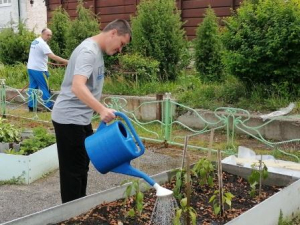 Учились сажать фасоль и подрезать малину. Учились сажать фасоль и подрезать малину.