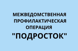 Профилактическая операция "Подросток"