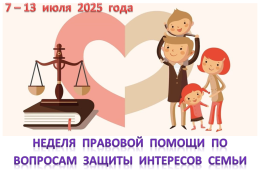 Всероссийская неделя правовой помощи по вопросам защиты интересов семьи